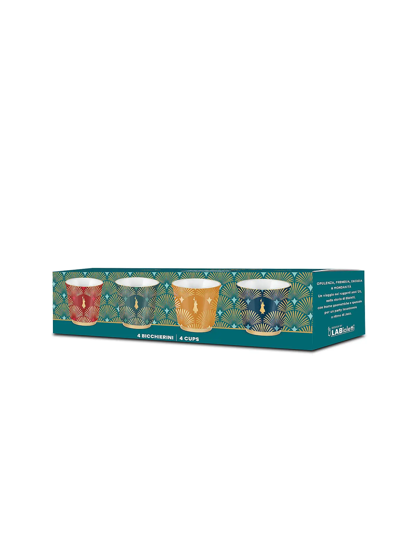 BIALETTI | Tassen 4er Set DECO GLAMOUR 90ml Bunt | 
